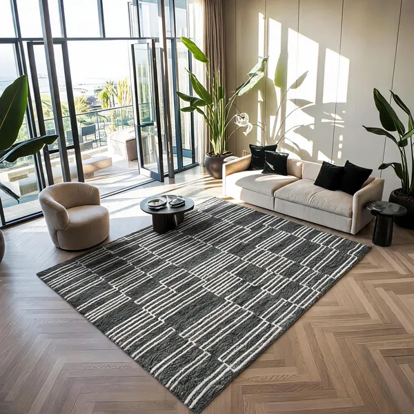 Charcoal_Grey_95%_Wool,_5%_Cotton_Rug_For_Indoor