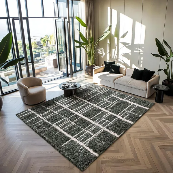 Charcoal_Grey_95%_Wool,_5%_Cotton_Rug_For_Indoor