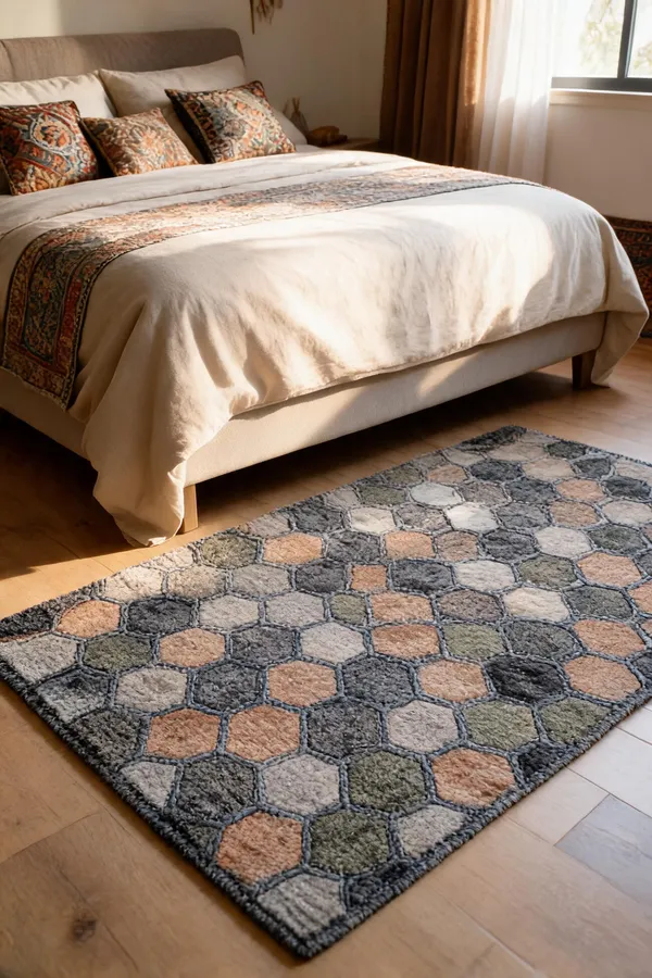Multicolor_95%_Wool,_5%_Cotton_Rug_For_Indoor