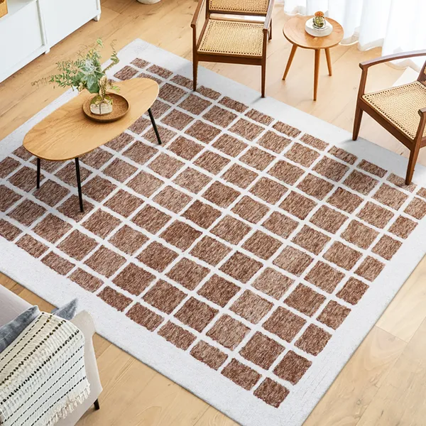 Geometric_Brown_Grid_Area_Rug