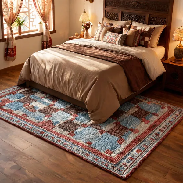 Multicolor_95%_Wool,_5%_Cotton_Rug_For_Indoor