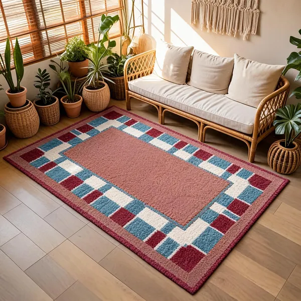 Rust_95%_Wool,_5%_Cotton_Rug_For_Indoor