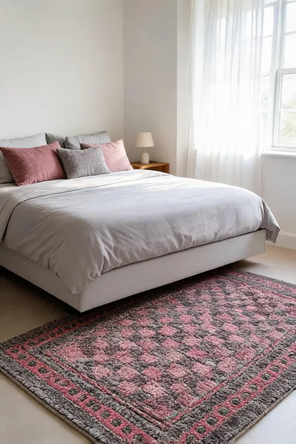 Dusty_Rose_95%_Wool,_5%_Cotton_Rug_For_Indoor