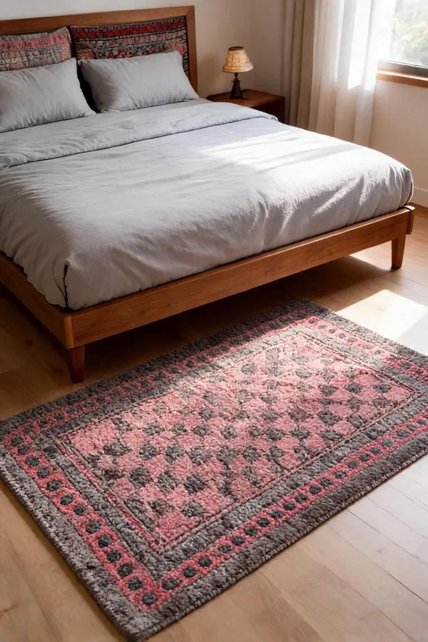 Dusty_Rose_95%_Wool,_5%_Cotton_Rug_For_Indoor