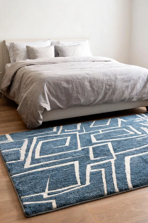 Denim_Blue_95%_Wool,_5%_Cotton_Rug_For_Indoor