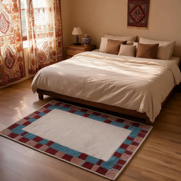 Vintage_Blue_95%_Wool,_5%_Cotton_Rug_For_Indoor