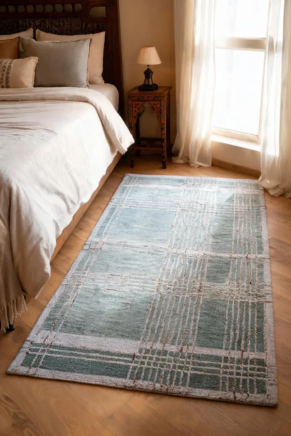 Silver_Blue_95%_Wool,_5%_Cotton_Rug_For_Indoor