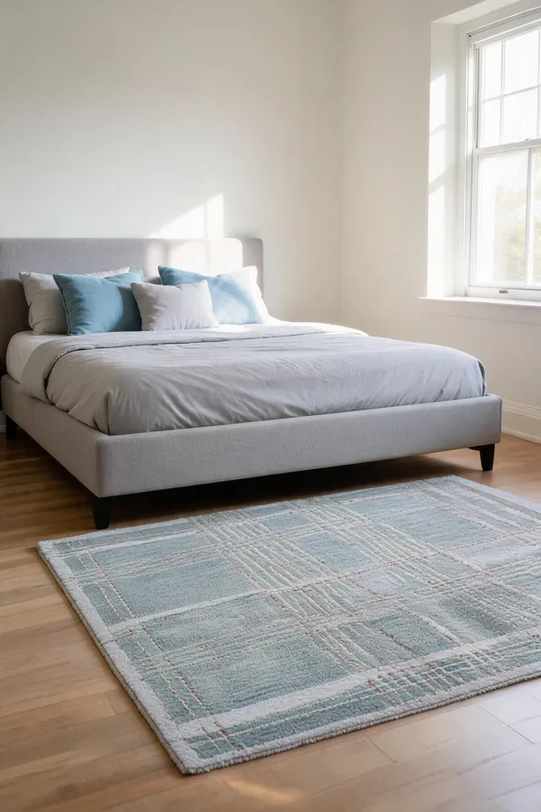 Silver_Blue_95%_Wool,_5%_Cotton_Rug_For_Indoor