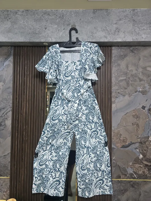 White_Paisley_Print_Wide_Leg_Jumpsuit_for_Women