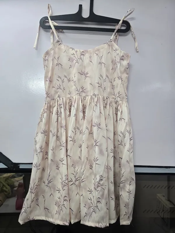 Cream_Floral_Print_Strappy_Dress_for_Girls