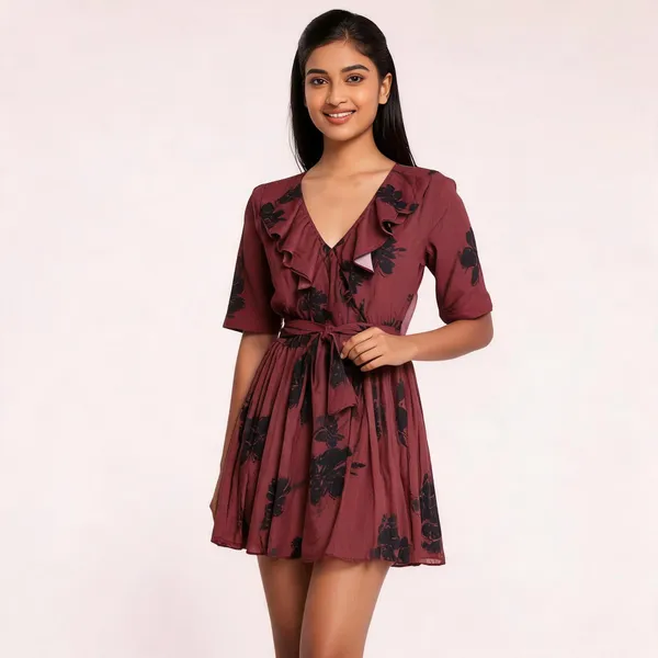 Maroon_Muslin_Fit_And_Flare_Floral_Print_Dress_For_Women