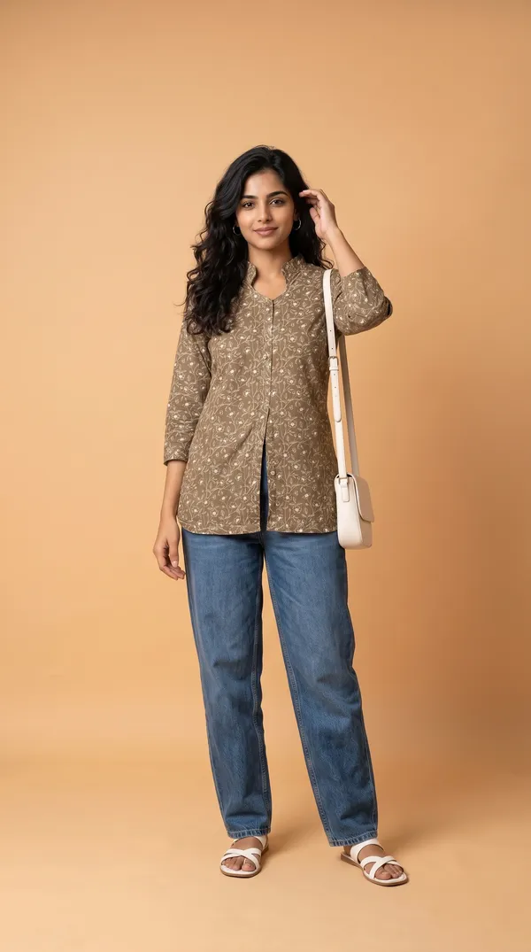 Olive_Muslin_Straight_Floral_Print_Kurta_For_Women
