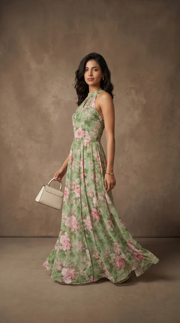 Green_Muslin_Halter_Neck_Floral_Maxi_Dress_For_Women