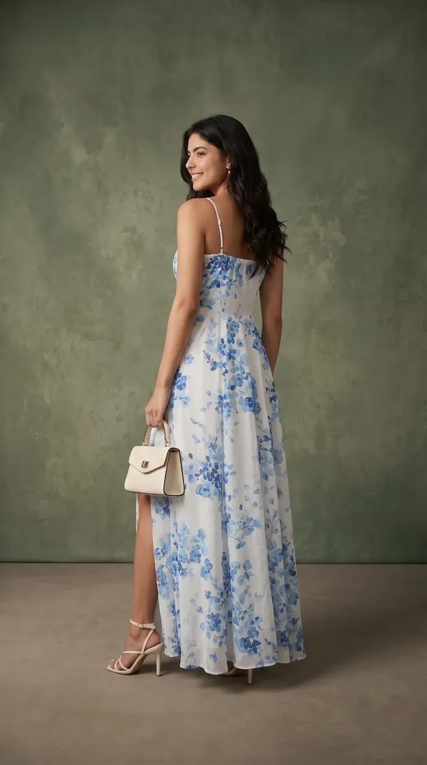 White_Muslin_Sleeveless_Floral_Print_Maxi_Dress_For_Women