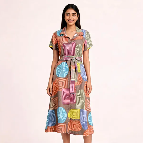 Multicolor_Rayon_Belted_Midi_Dress_For_Women