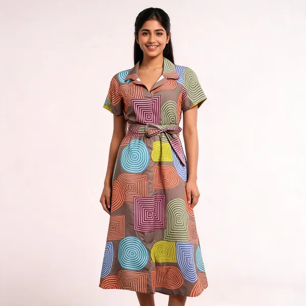 Multicolor_Rayon_Belted_Midi_Dress_For_Women