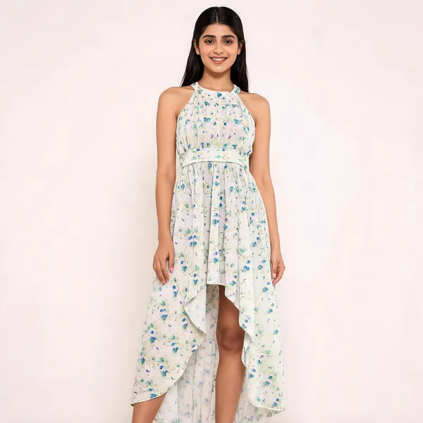Ivory_Muslin_Halter_Neck_High_Low_Dress_For_Women