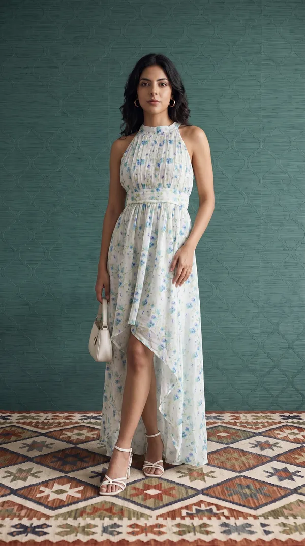 Ivory_Muslin_Halter_Neck_High_Low_Dress_For_Women