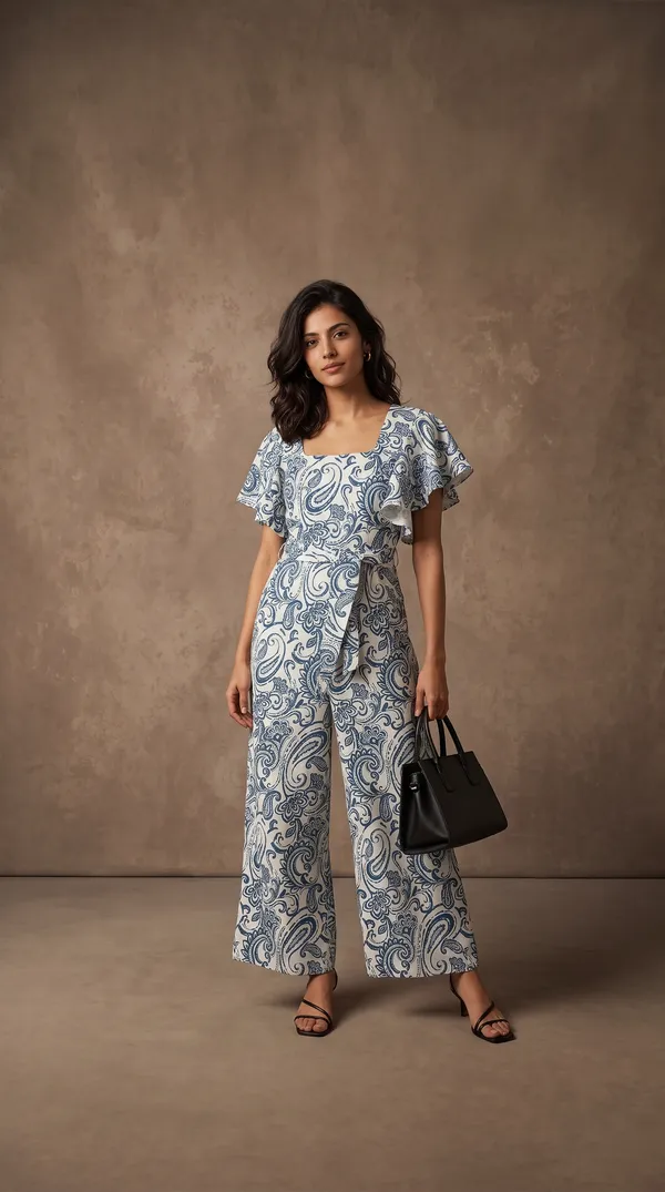 White_Rayon_Short_Sleeve_Wide_Leg_Jumpsuit_For_Women