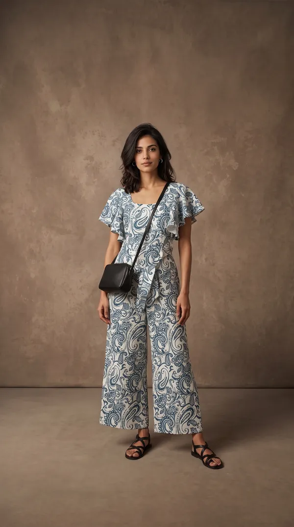 White_Rayon_Short_Sleeve_Wide_Leg_Jumpsuit_For_Women