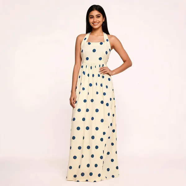 Cream_Blue_Muslin_Halter_Neck_Polka_Dot_Maxi_Dress_For_Women
