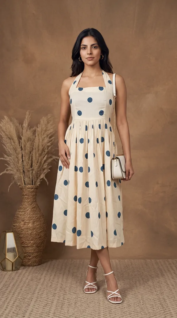 Cream_Blue_Muslin_Halter_Neck_Polka_Dot_Maxi_Dress_For_Women