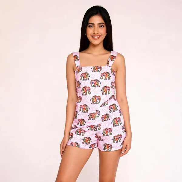 Pink_Muslin_Sleeveless_Elephant_Print_Romper_For_Girls