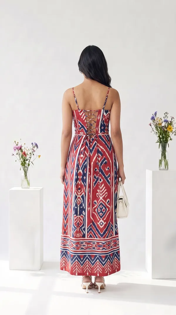 Multicolour_Rayon_Cotton_Sleeveless_Geometric_Print_Maxi_Dress_For_Women
