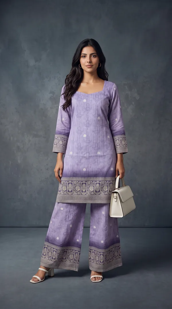 Lavender_Linen_Cotton_Floral_Print_Kurta_Palazzo_Set_For_Women