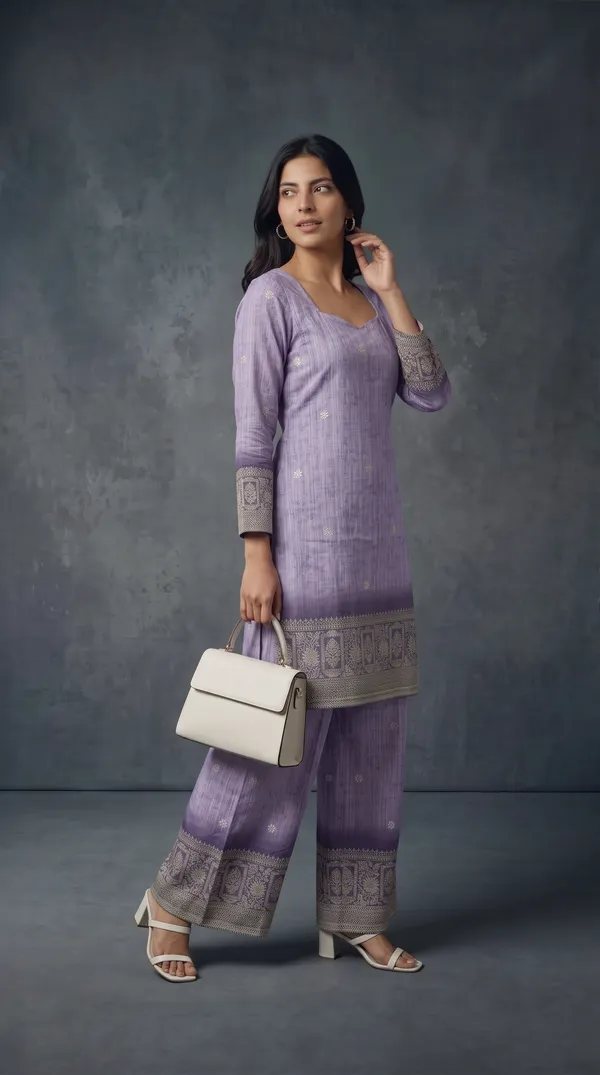 Lavender_Linen_Cotton_Floral_Print_Kurta_Palazzo_Set_For_Women