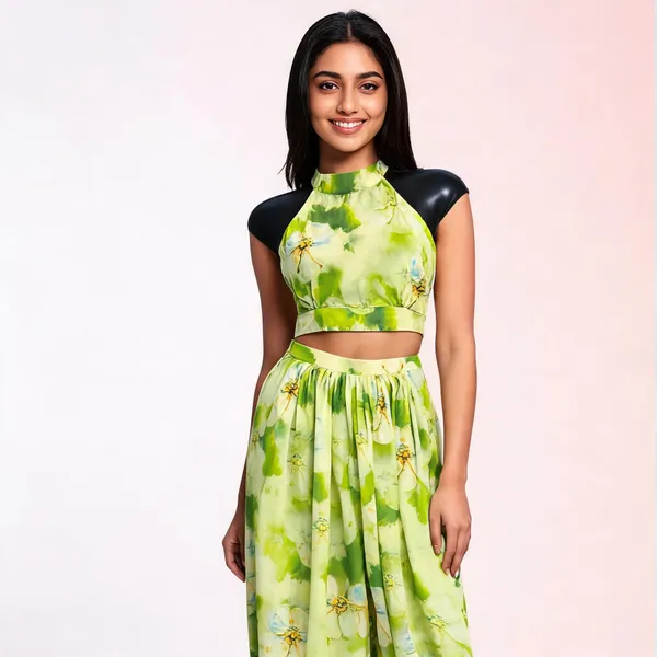 Green_Muslin_Floral_Print_Crop_Top_Jogger_Set_For_Women