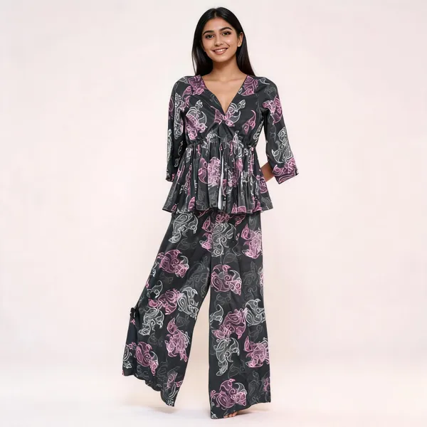 Black_Muslin_Relaxed_Fit_Kurta_Palazzo_Set_For_Women