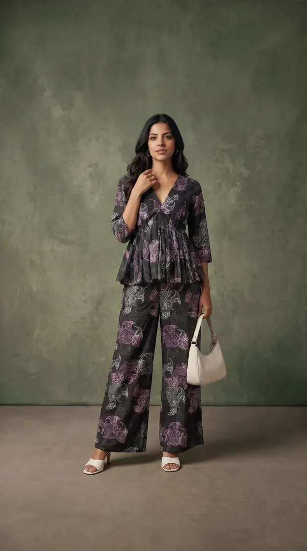 Black_Muslin_Relaxed_Fit_Kurta_Palazzo_Set_For_Women