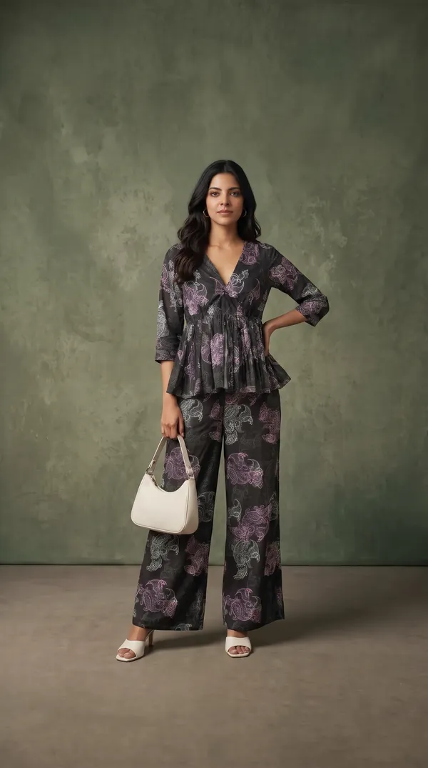Black_Muslin_Relaxed_Fit_Kurta_Palazzo_Set_For_Women