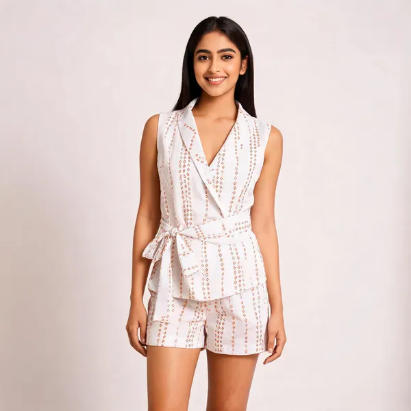 White_Rayon_Wrap_Style_Printed_Romper_For_Women