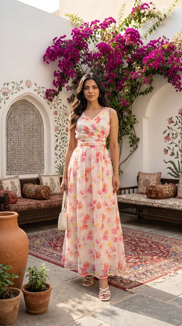 Light_Pink_Viscose_Sleeveless_Floral_Print_Maxi_Dress_For_Girls