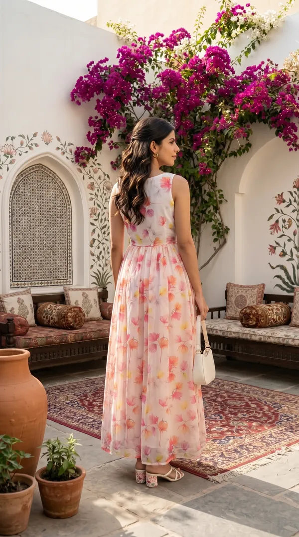 Light_Pink_Viscose_Sleeveless_Floral_Print_Maxi_Dress_For_Girls