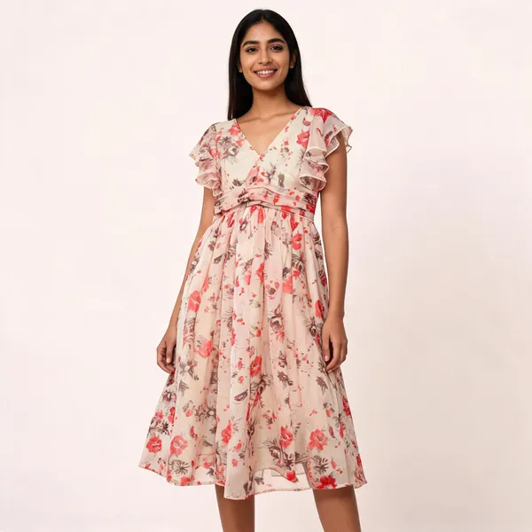 Cream_Viscose_Fit_And_Flare_Floral_Print_Dress_For_Women