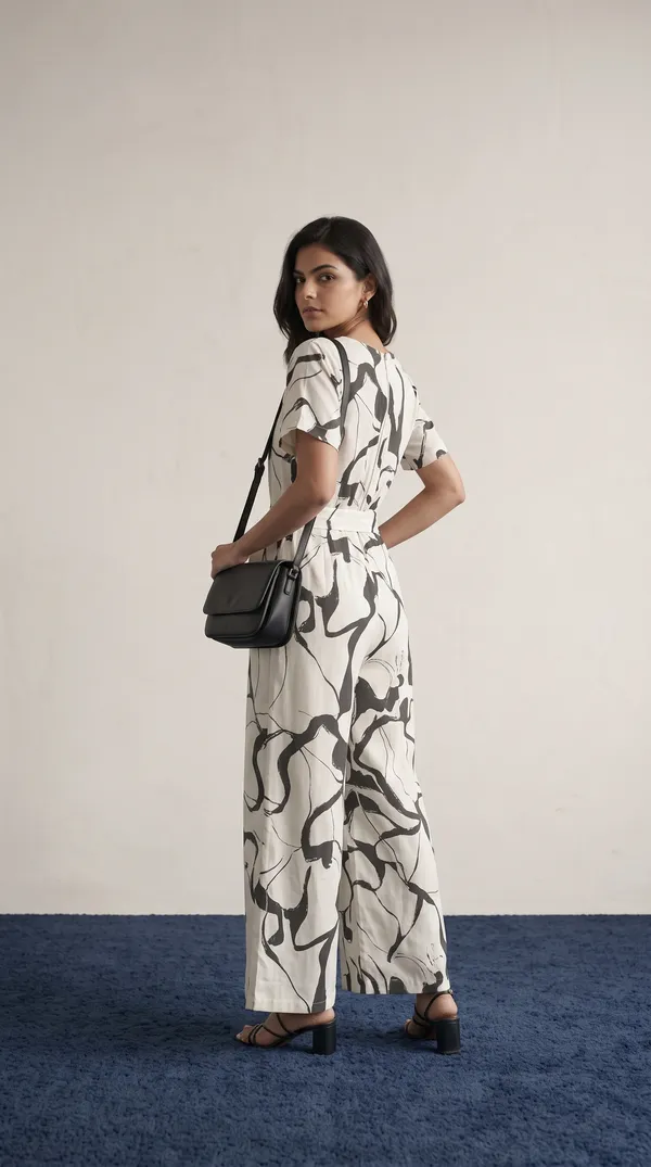 Black_White_Cotton_Wide_Leg_Printed_Jumpsuit_For_Women