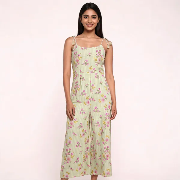Light_Green_Linen_Cotton_Sleeveless_Floral_Print_Jumpsuit_For_Women