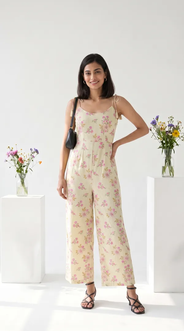 Light_Green_Linen_Cotton_Sleeveless_Floral_Print_Jumpsuit_For_Women