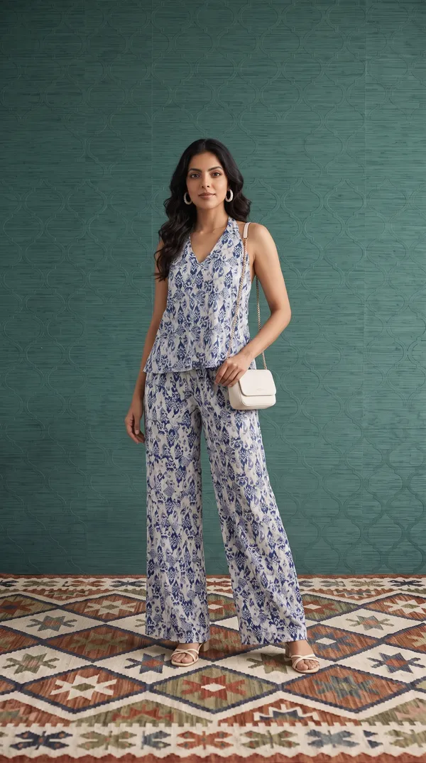 Blue_Linen_Cotton_Floral_Print_Wide_Leg_Co_Ord_Set_For_Women