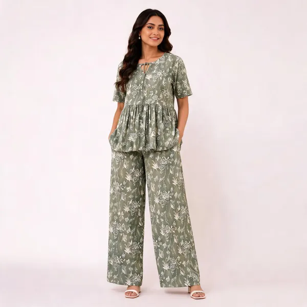 Green_Linen_Cotton_Floral_Print_Wide_Leg_Co_Ord_Set_For_Women