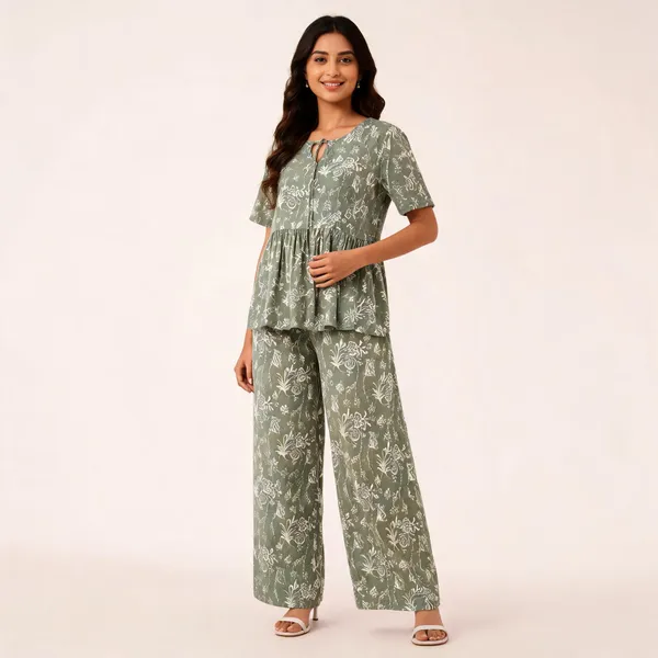 Green_Linen_Cotton_Floral_Print_Wide_Leg_Co_Ord_Set_For_Women