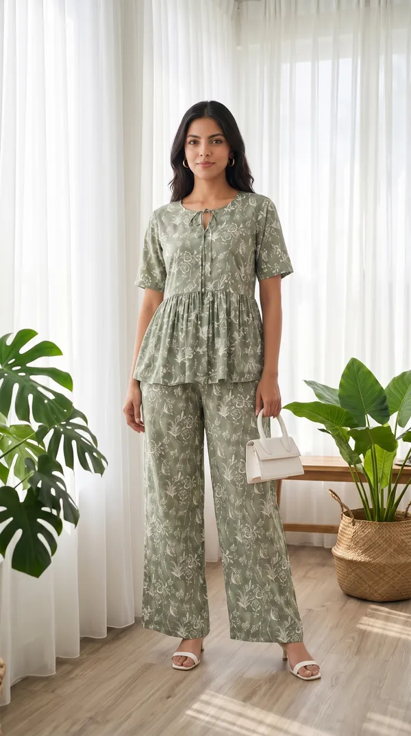 Green_Linen_Cotton_Floral_Print_Wide_Leg_Co_Ord_Set_For_Women