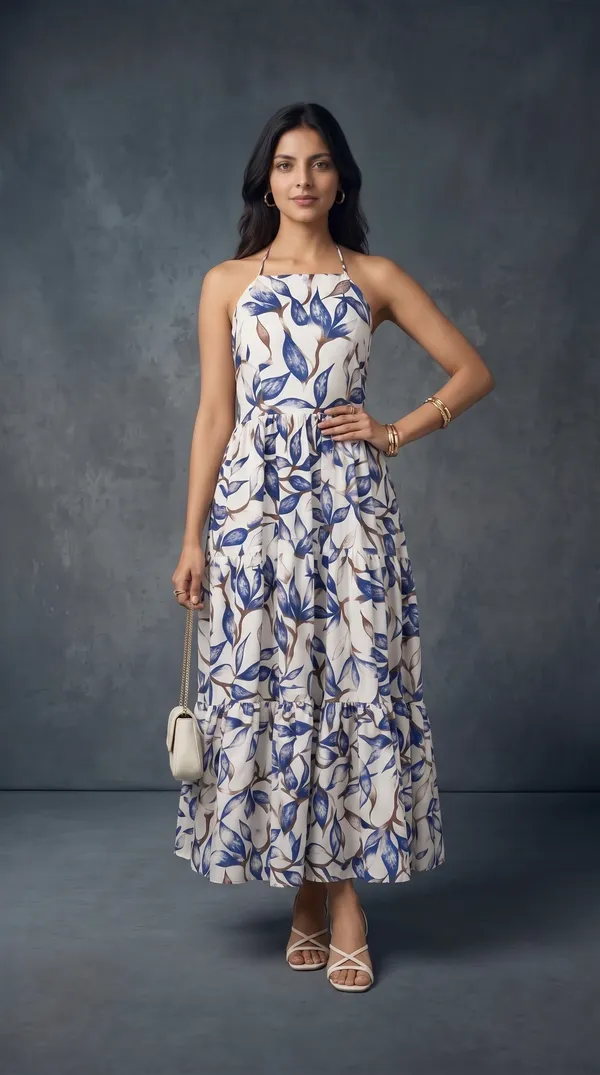 White_Rayon_Cotton_Floral_Print_Flared_Maxi_Dress_For_Women