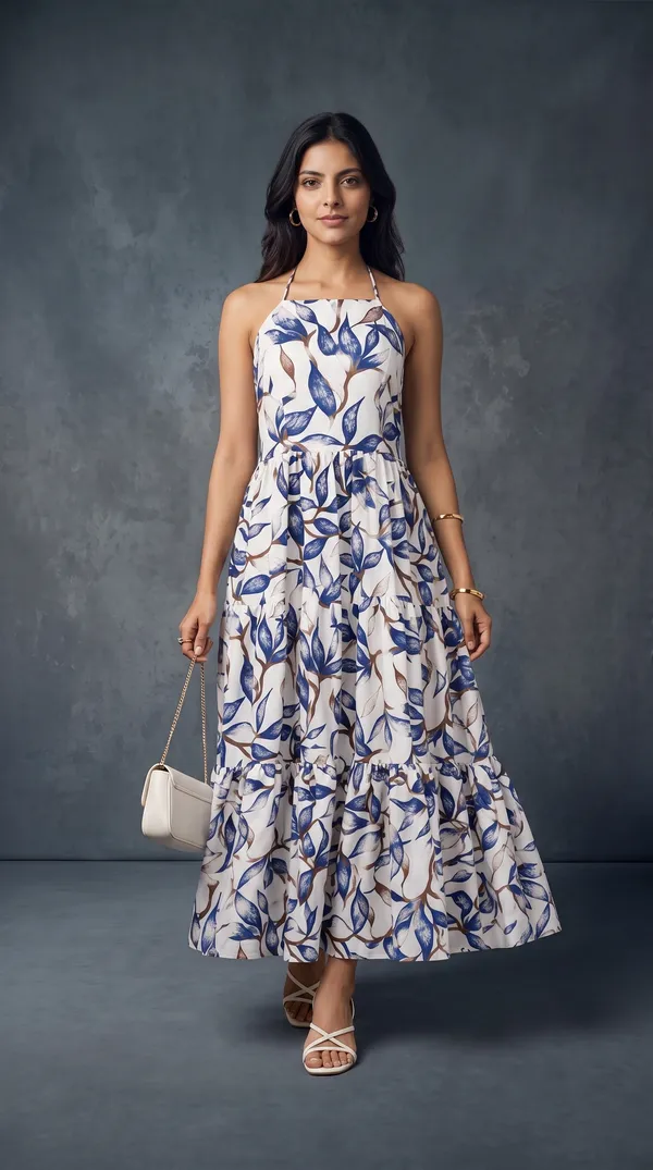 White_Rayon_Cotton_Floral_Print_Flared_Maxi_Dress_For_Women