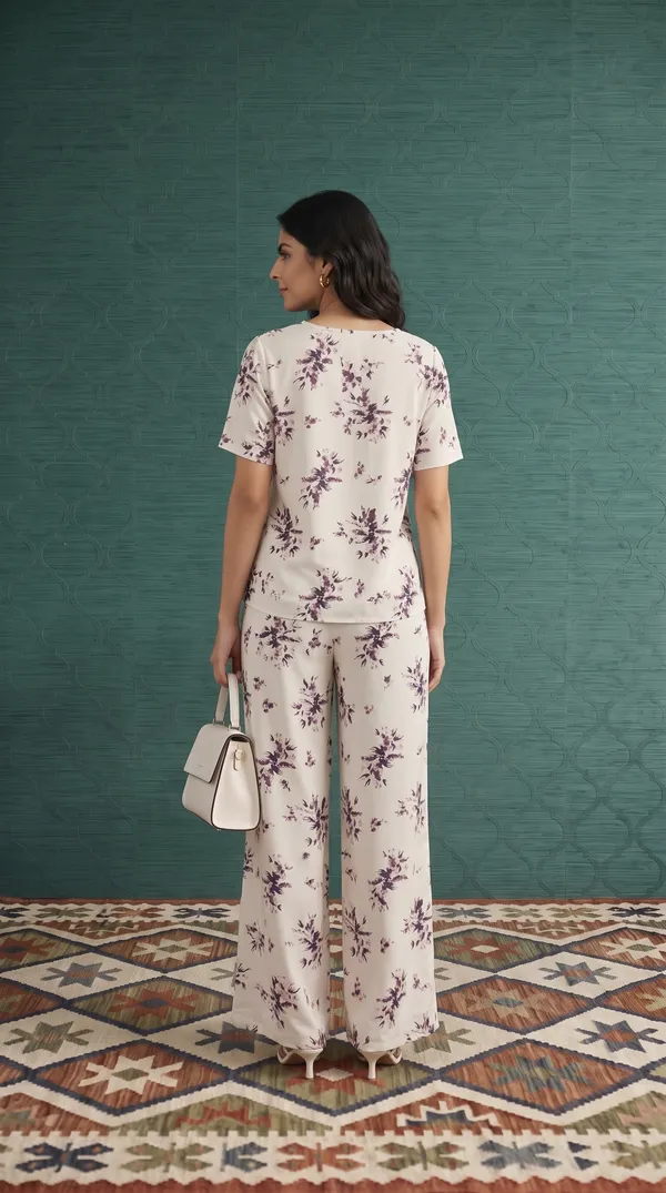 White_Linen_Cotton_Floral_Print_Relaxed_Fit_Lounge_Set_For_Women