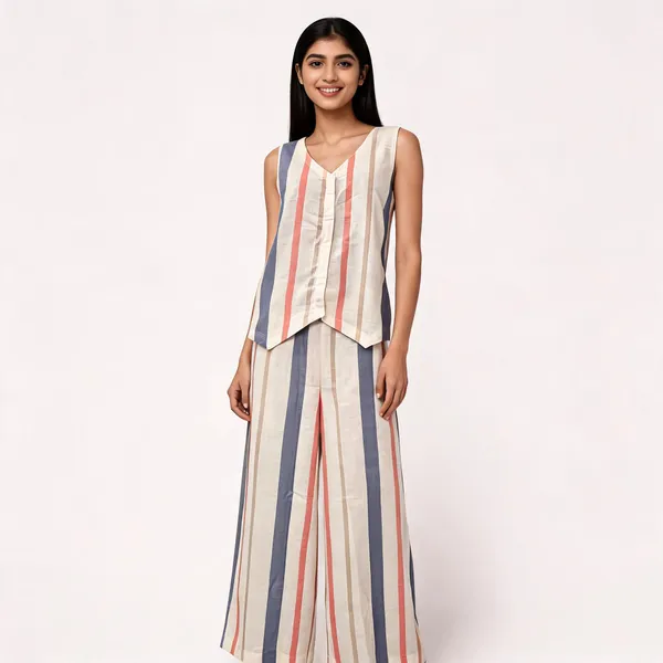 Multicolour_Linen_Cotton_Striped_Sleeveless_Jumpsuit_For_Women