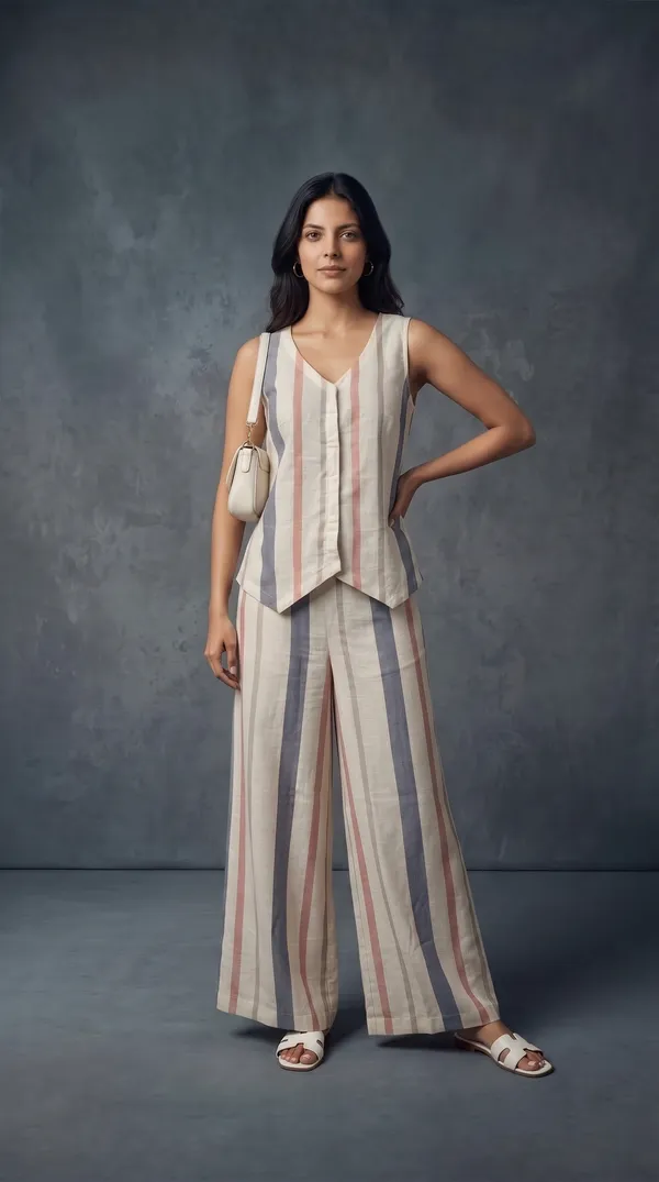 Multicolour_Linen_Cotton_Striped_Sleeveless_Jumpsuit_For_Women